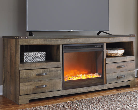 Mueble de TV Trinell de 63" con chimenea eléctrica