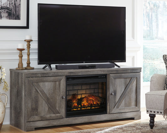 Mueble de TV Wynnlow de 63" con chimenea eléctrica