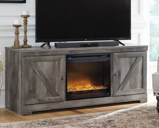 Mueble de TV Wynnlow de 63" con chimenea eléctrica