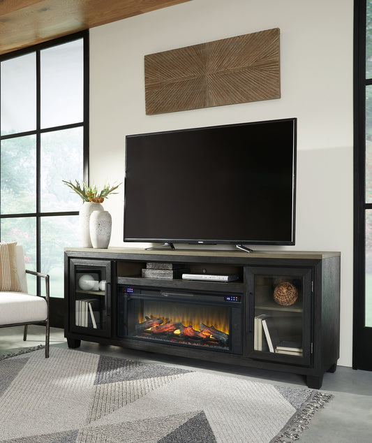 Mueble de TV Foyland de 83" con chimenea eléctrica