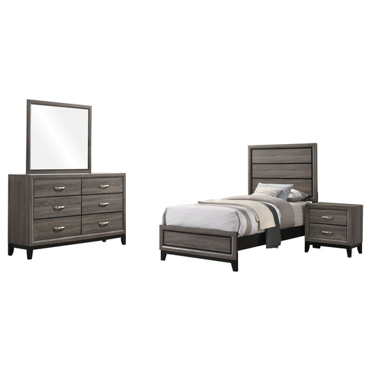 Watson Four-piece Twin Bedroom Set Grey Oak