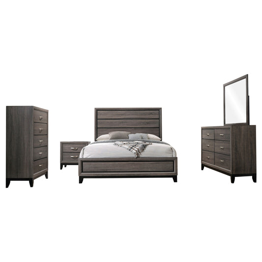 Watson Five-piece Eastern King Bedroom Set Grey Oak