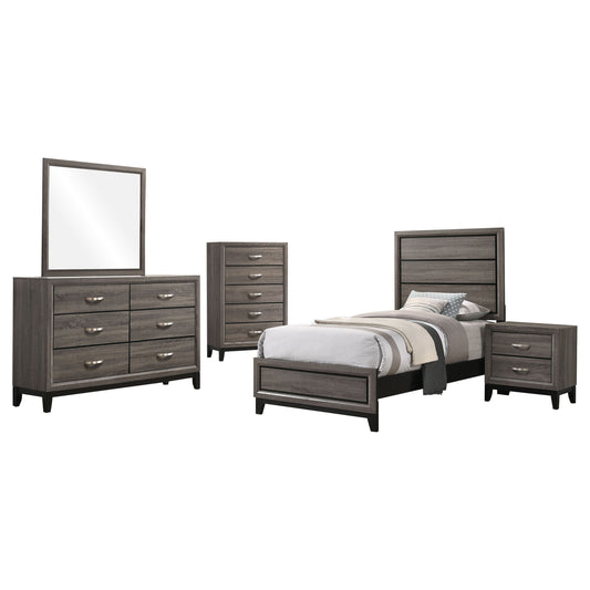 Watson Five-piece Twin Bedroom Set Grey Oak
