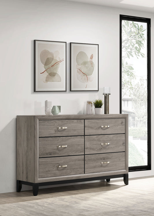 Watson 6-drawer Bedroom Dresser Cabinet Light Taupe