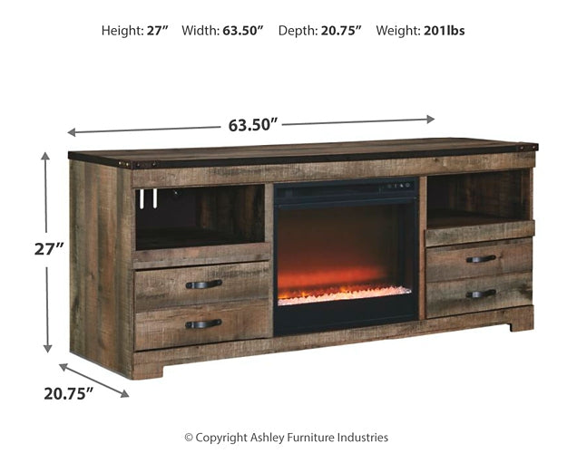 Mueble de TV Trinell de 63" con chimenea eléctrica