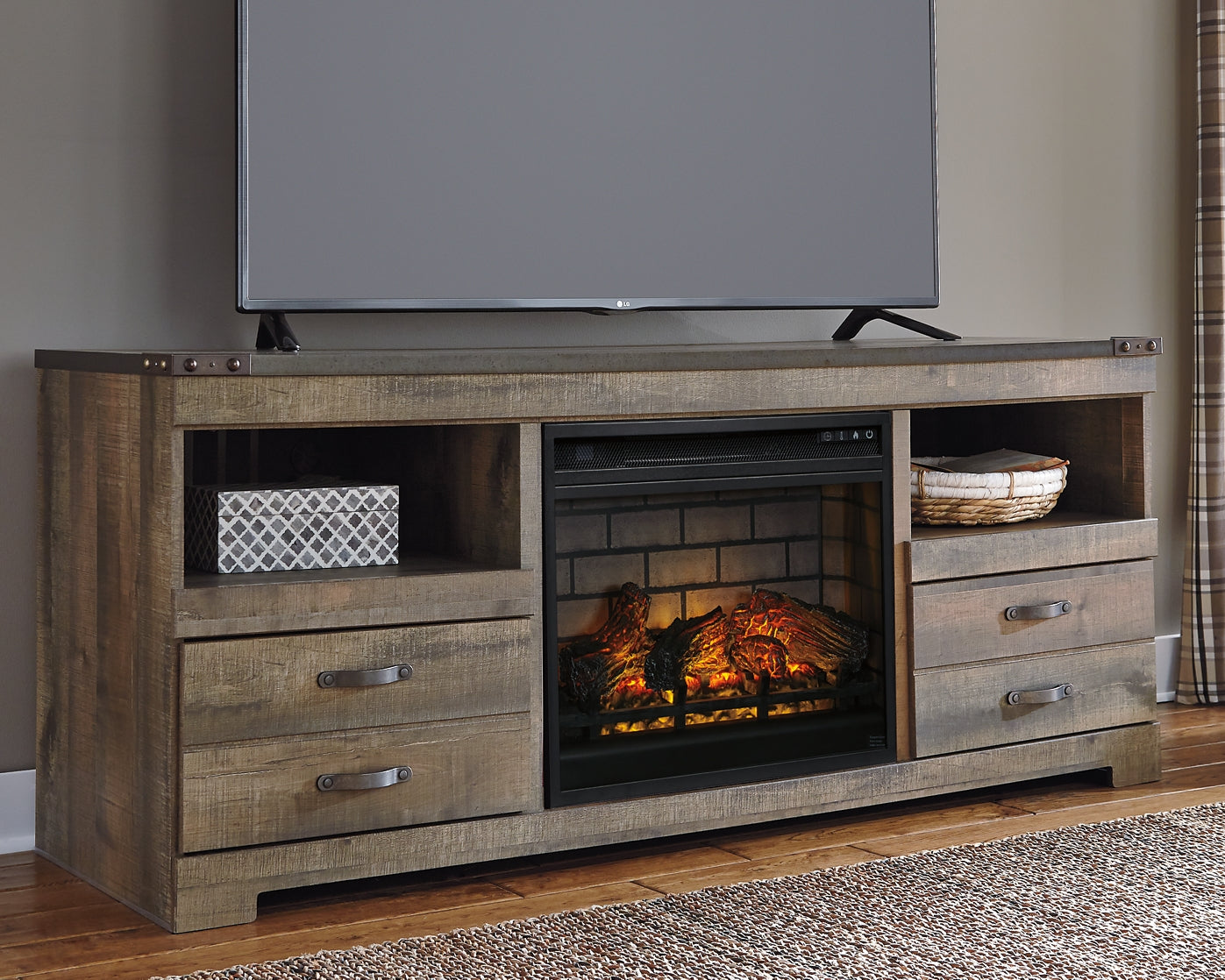 Mueble de TV Trinell de 63" con chimenea eléctrica