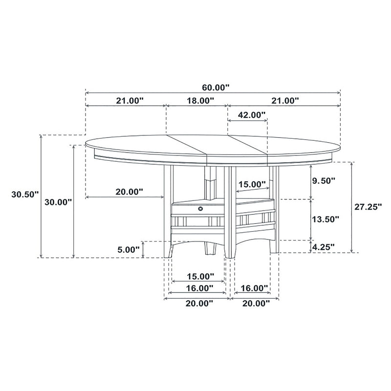Lavon Oval 60-inch Wood Extension Leaf Dining Table Espresso