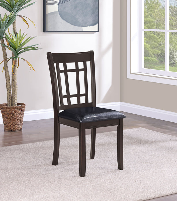 Lavon Wood Dining Side Chair Black and Espresso (Set of 2)