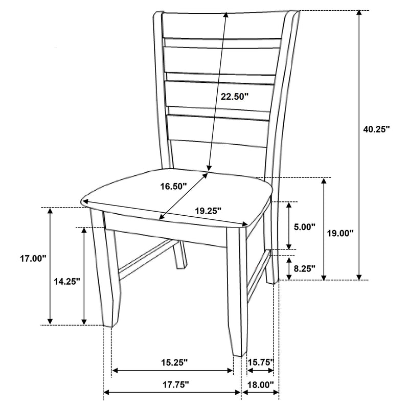 Dalila Wood Dining Side Chair Cappuccino (Set of 2)