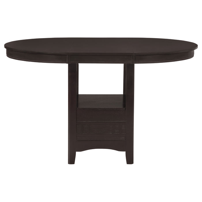 Lavon Oval 60-inch Counter Height Extension Dining Table Espresso