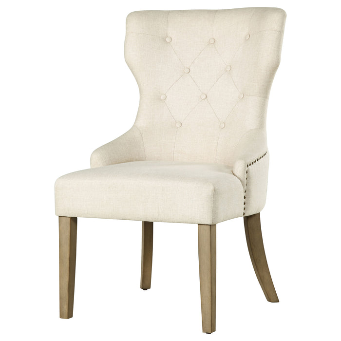 Baney Fabric Upholstered Dining Side Chair Beige and Rustic Grey
