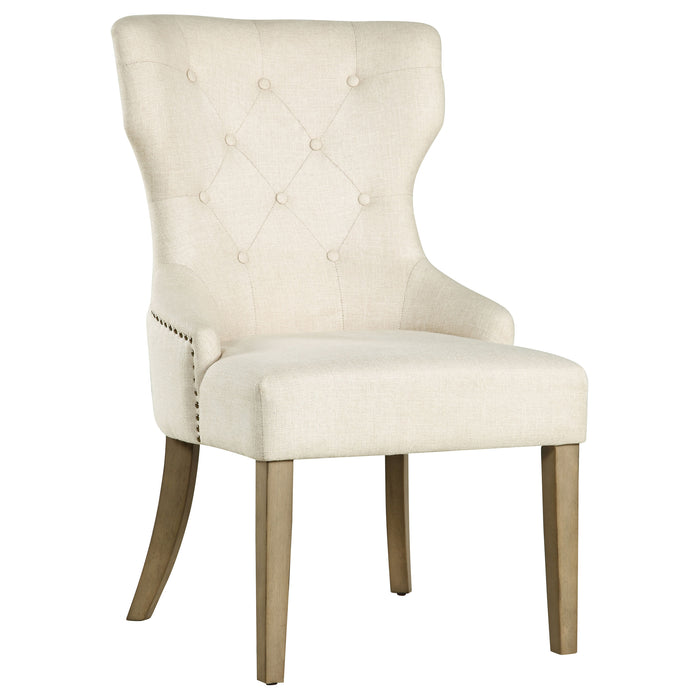 Baney Fabric Upholstered Dining Side Chair Beige and Rustic Grey