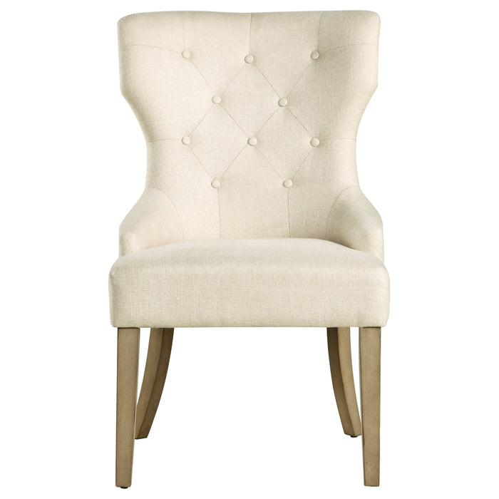 Baney Fabric Upholstered Dining Side Chair Beige and Rustic Grey