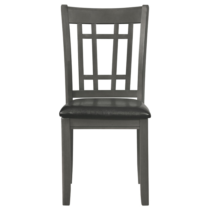 Lavon Wood Dining Side Chair Black and  Medium Grey (Set of 2)