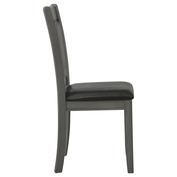 Lavon Wood Dining Side Chair Black and  Medium Grey (Set of 2)
