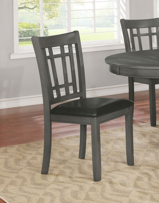 Lavon Wood Dining Side Chair Black and  Medium Grey (Set of 2)