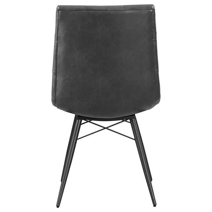 Aiken Faux Leather Upholstered Dining Side Chair Charcoal Grey (Set of 4)