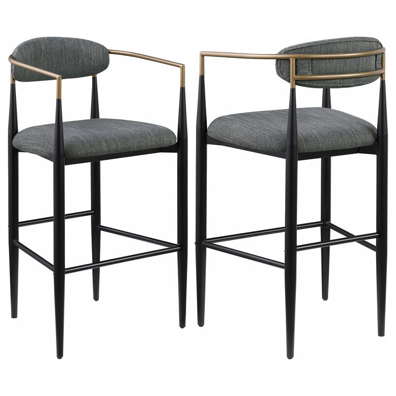 Tina Fabric Upholstered Bar Chair Grey (Set of 2)