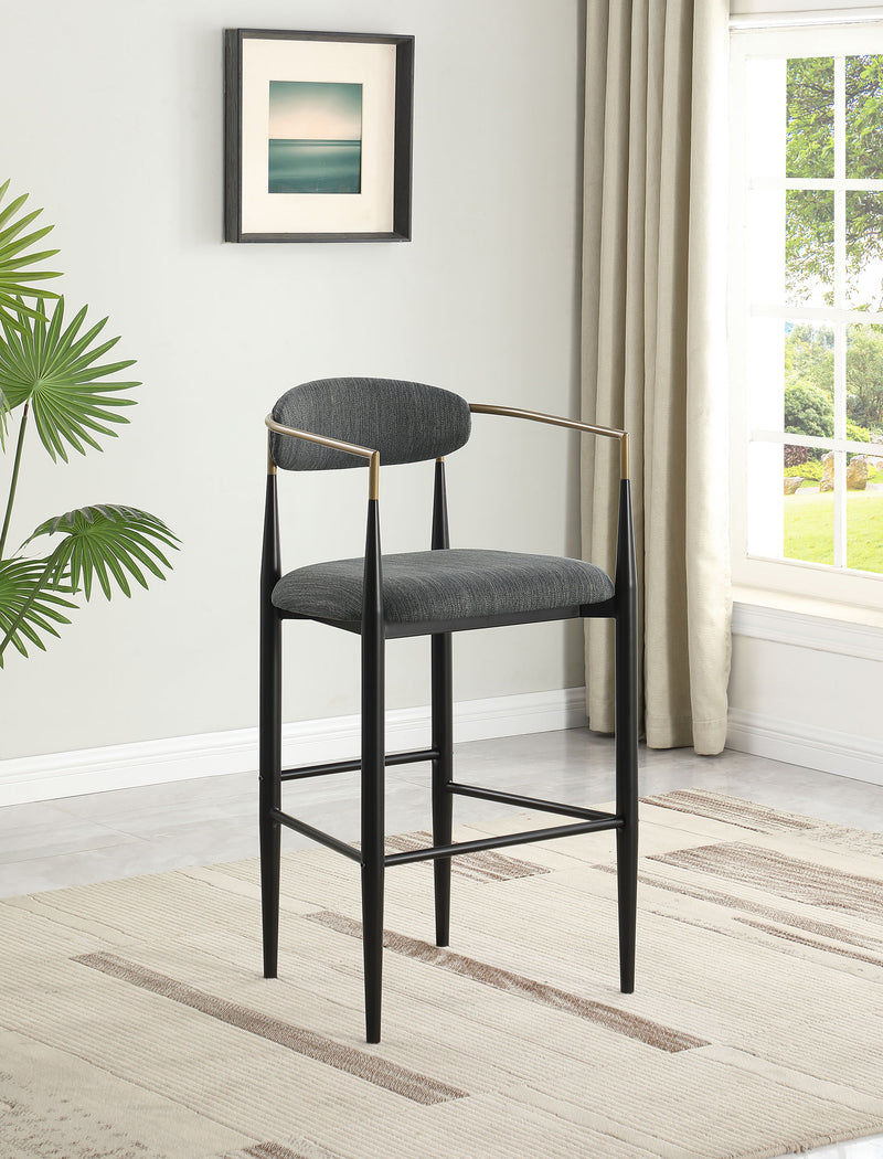 Tina Fabric Upholstered Bar Chair Grey (Set of 2)