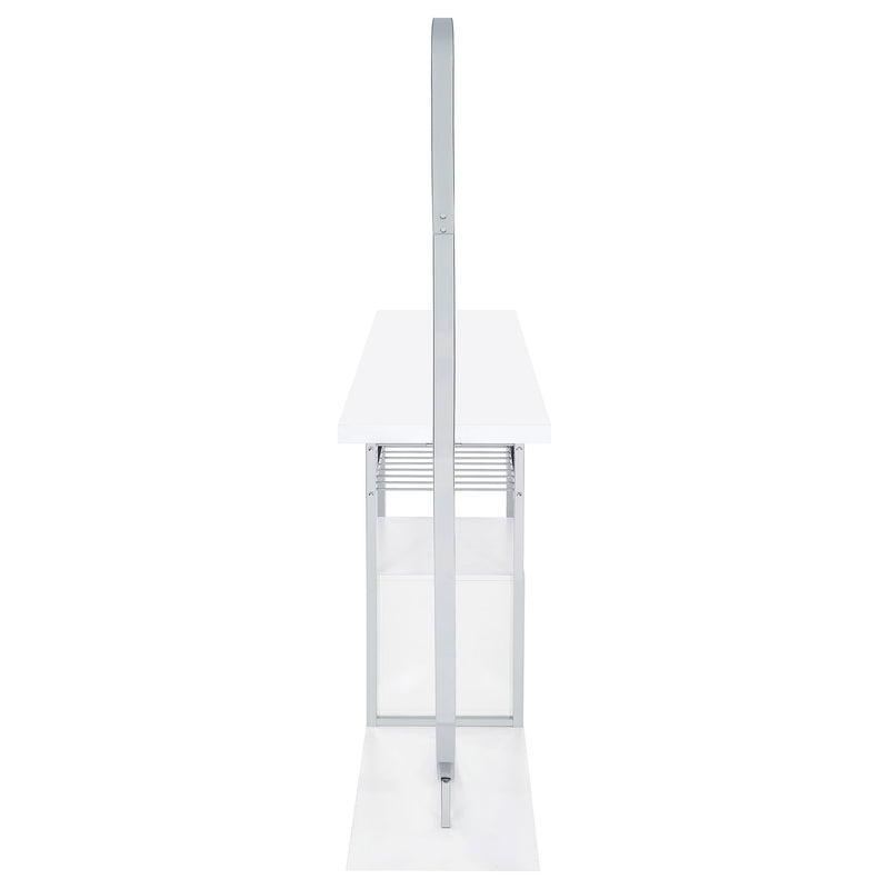 Risley 2-door Circular LED Wine Cabinet White High Gloss