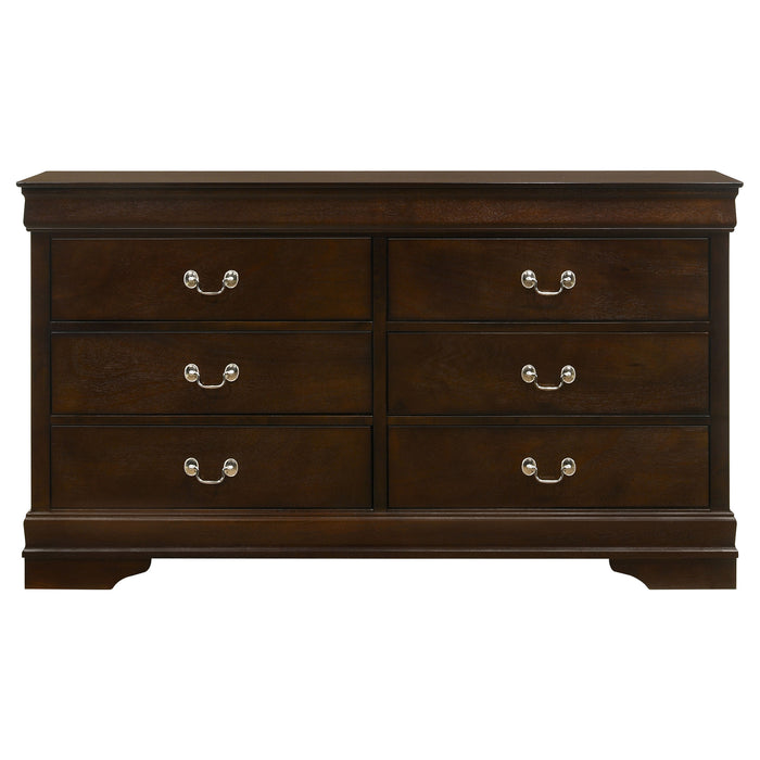 Louis Philippe 6-drawer Dresser Cappuccino