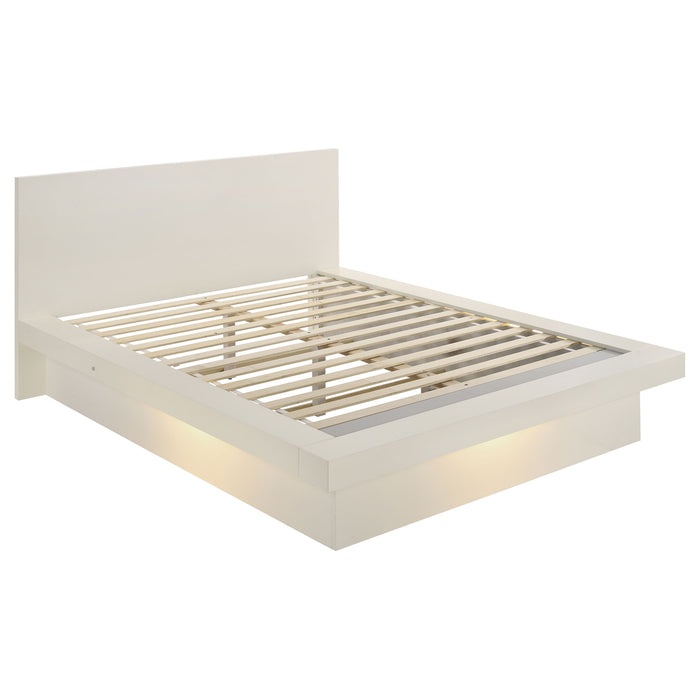 Jessica 4-piece Eastern King LED Bedroom Set Snow White