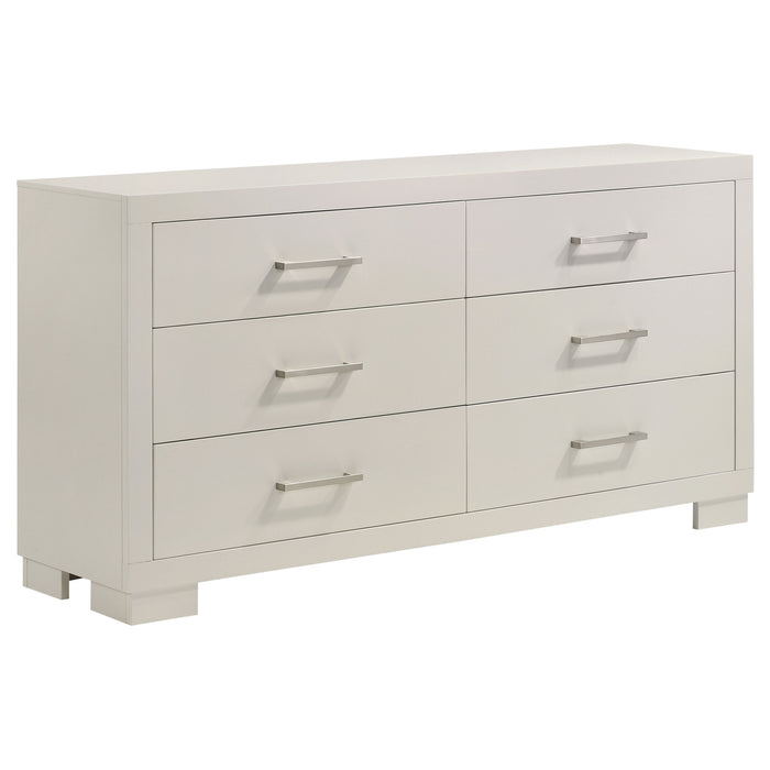 Jessica 4-piece Eastern King LED Bedroom Set Snow White