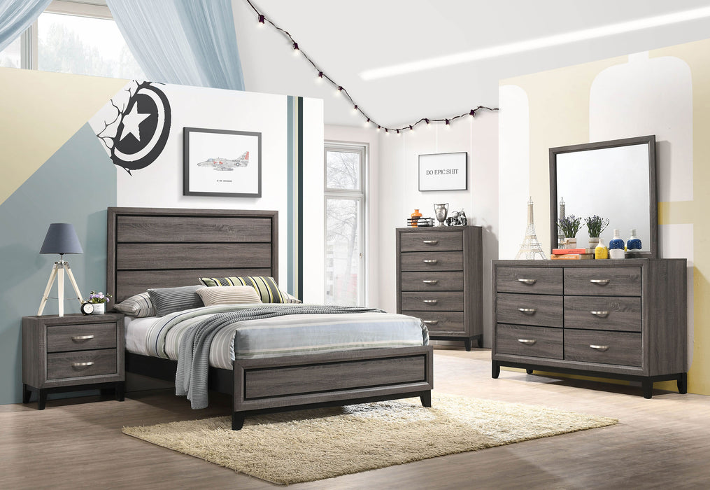Watson Four-piece Full Bedroom Set Grey Oak