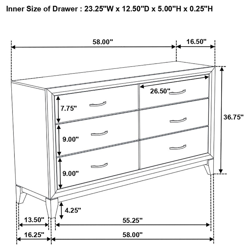 Watson Four-piece Eastern King Bedroom Set Grey Oak