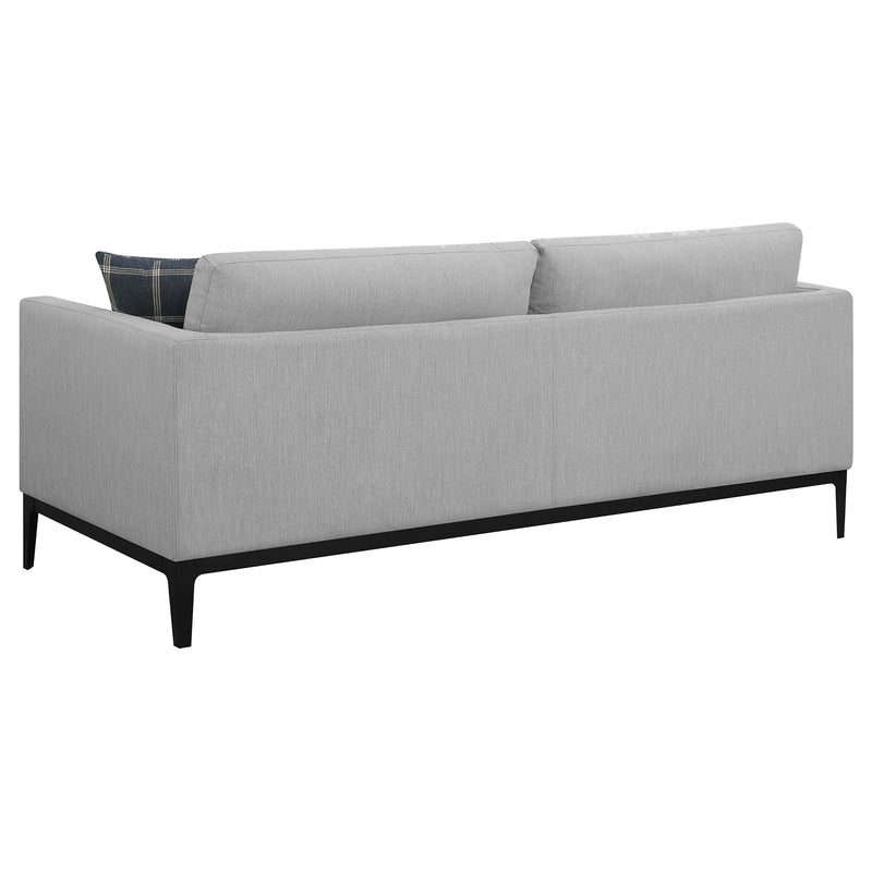 Apperson 2-piece Upholstered Track Arm Sofa Set Light Grey