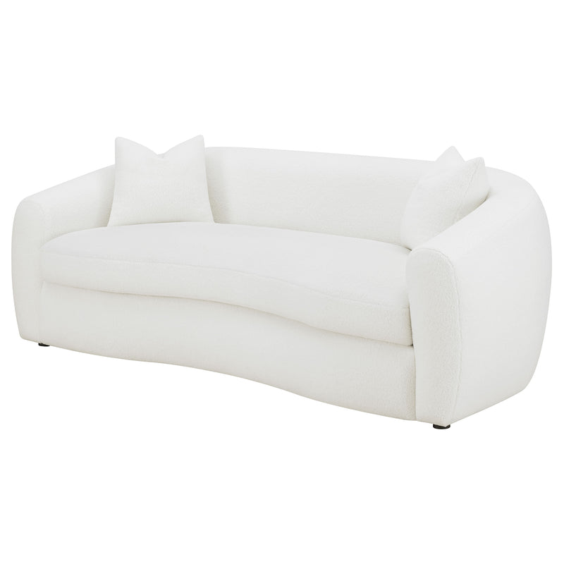 Isabella Faux Sheepskin Upholstered Sofa Natural