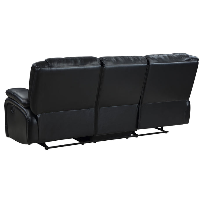 Camila 3-piece Upholstered Reclining Sofa Set Black