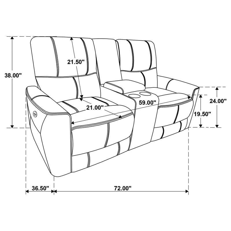 Greenfield Upholstered Power Reclining Loveseat Dove Grey