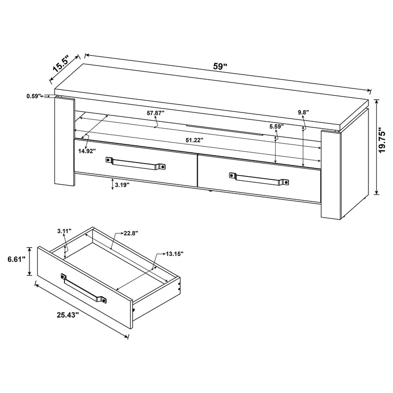 Elkton 2-drawer Engineered Wood 59-inch TV Stand Mango