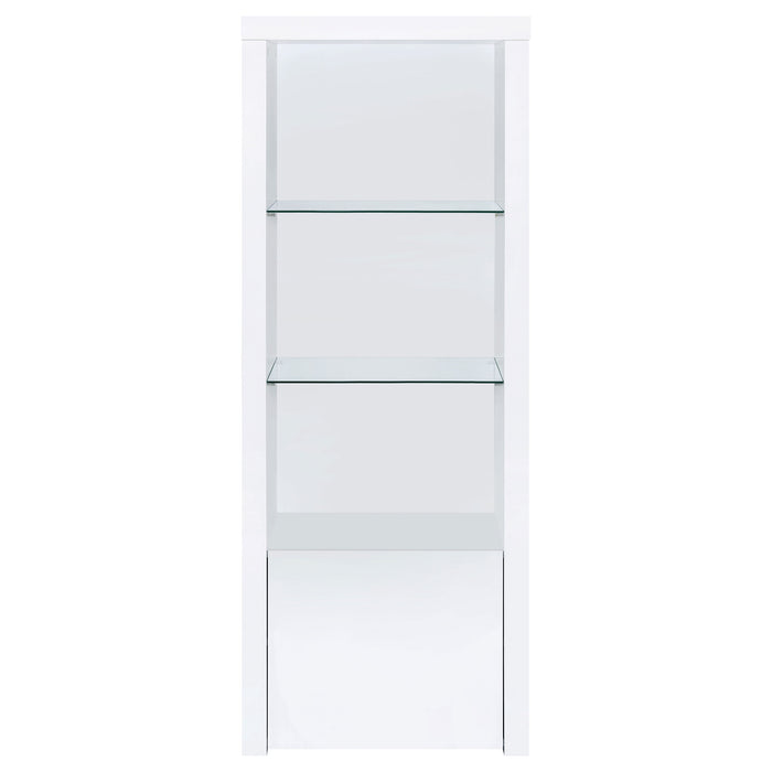 Jude 3-shelf Engineered Wood Media Tower High Gloss White