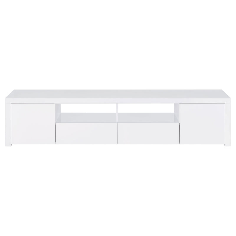 Jude 2-door Engineered Wood 79-inch TV Stand High Gloss White