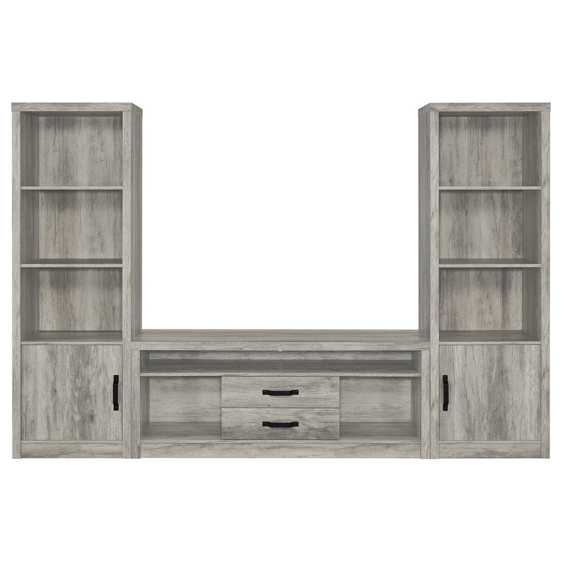 Burke 4-shelf Engineered Wood Media Tower Grey Driftwood
