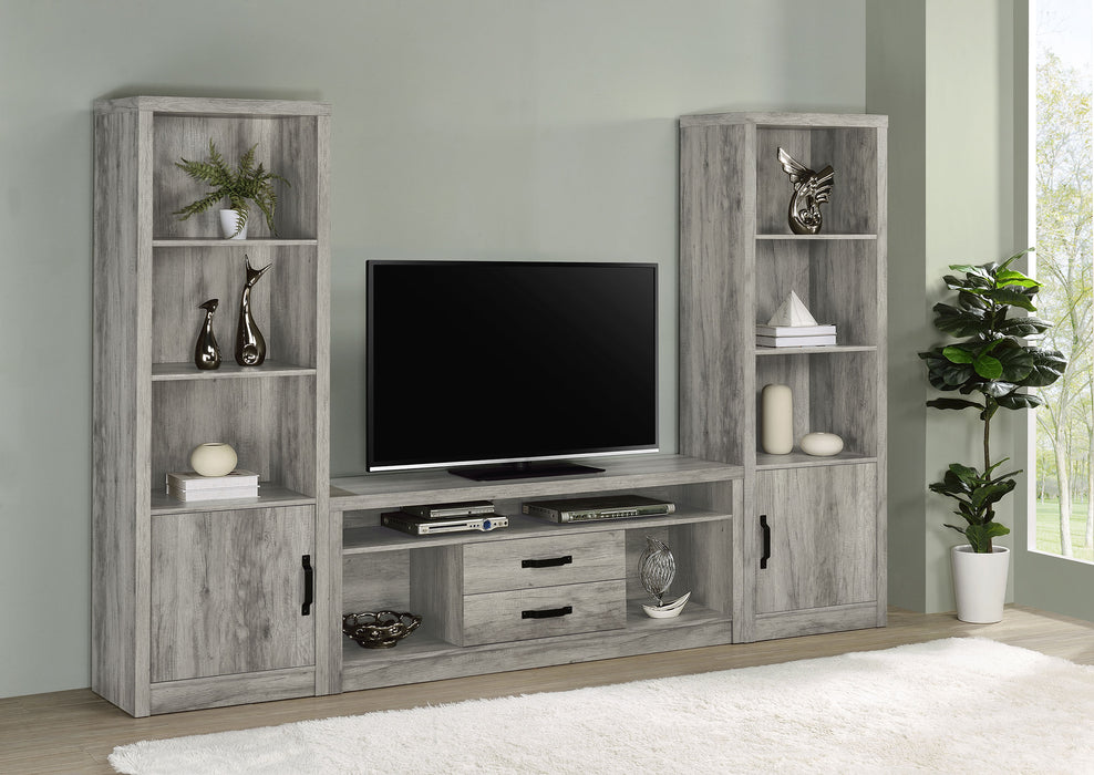 Burke 4-shelf Engineered Wood Media Tower Grey Driftwood