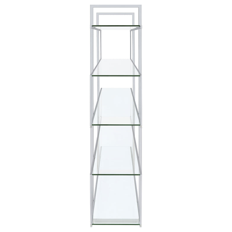 Elmer 63-inch 5-shelf Bookshelf Clear and Chrome