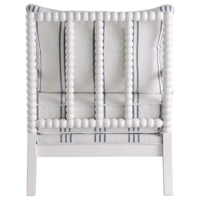 Blanchett Upholstered Bobbin Accent Chair White