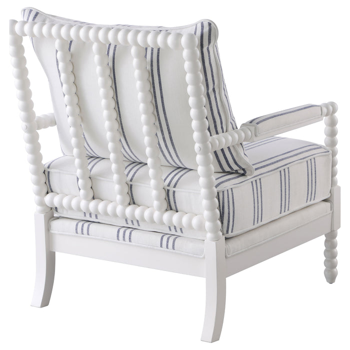 Blanchett Upholstered Bobbin Accent Chair White