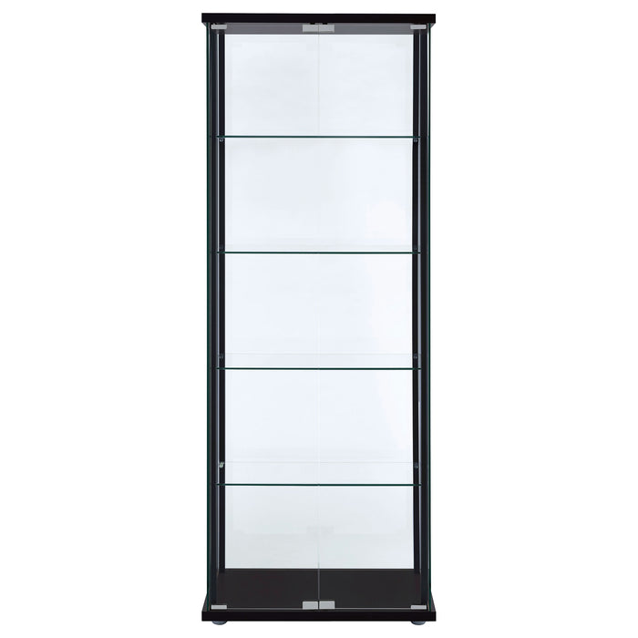 Delphinium 4-Shelf Clear Glass Curio Display Cabinet Black