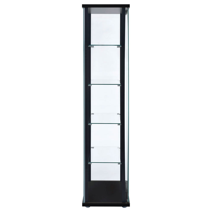 Delphinium 4-Shelf Clear Glass Curio Display Cabinet Black