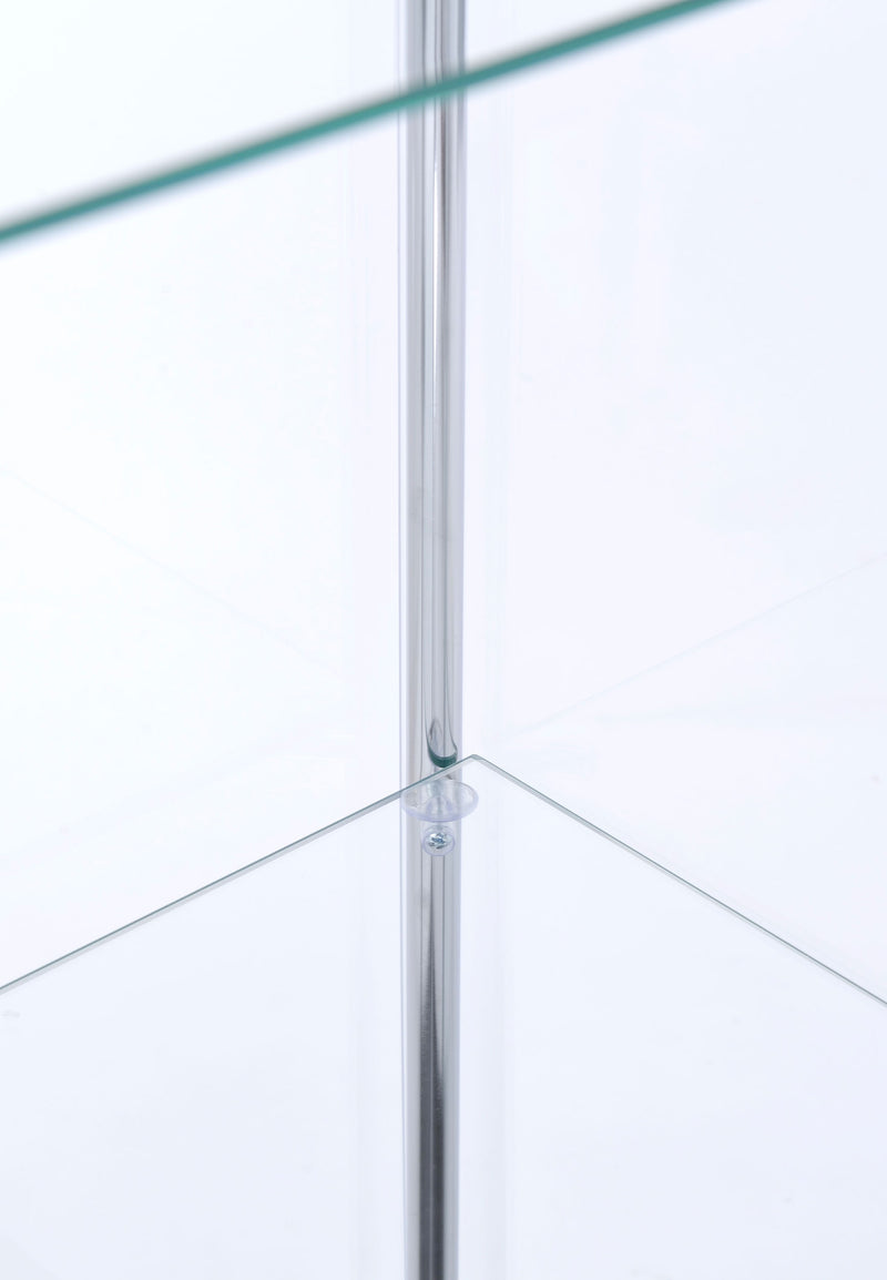 Bellatrix 3-shelf Clear Glass Curio Cabinet Cappuccino