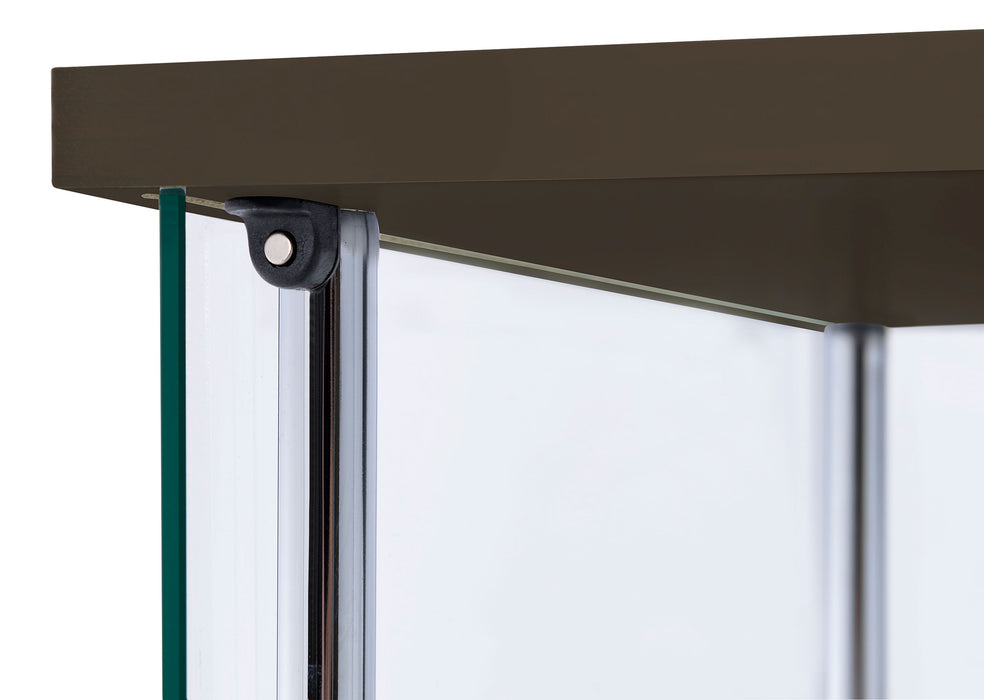 Bellatrix 3-shelf Clear Glass Curio Cabinet Cappuccino