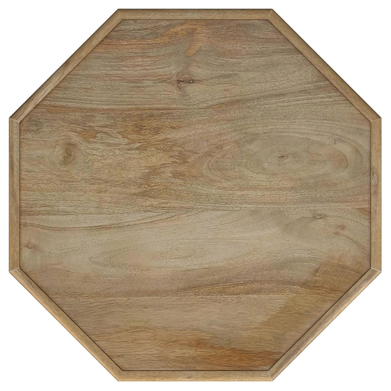 Torres Octagonal Solid Mango Wood Side Table Natural Brown