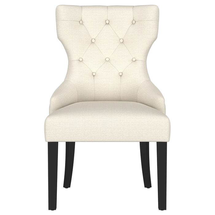 Baney Fabric Upholstered Dining Side Chair Cream and Black