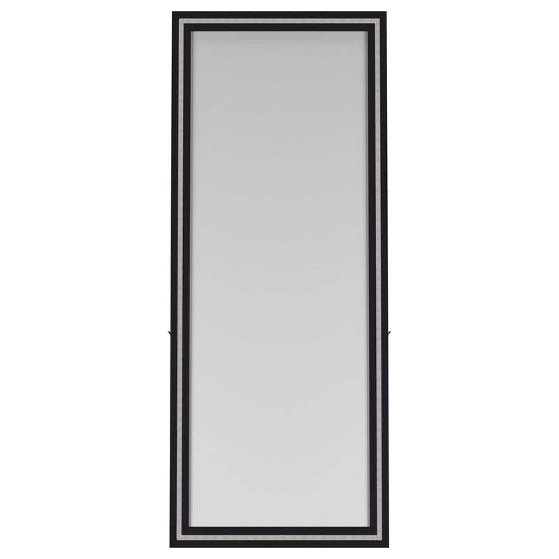 Windrose 28 x 67 Inch Tempered LED Standing Mirror Black