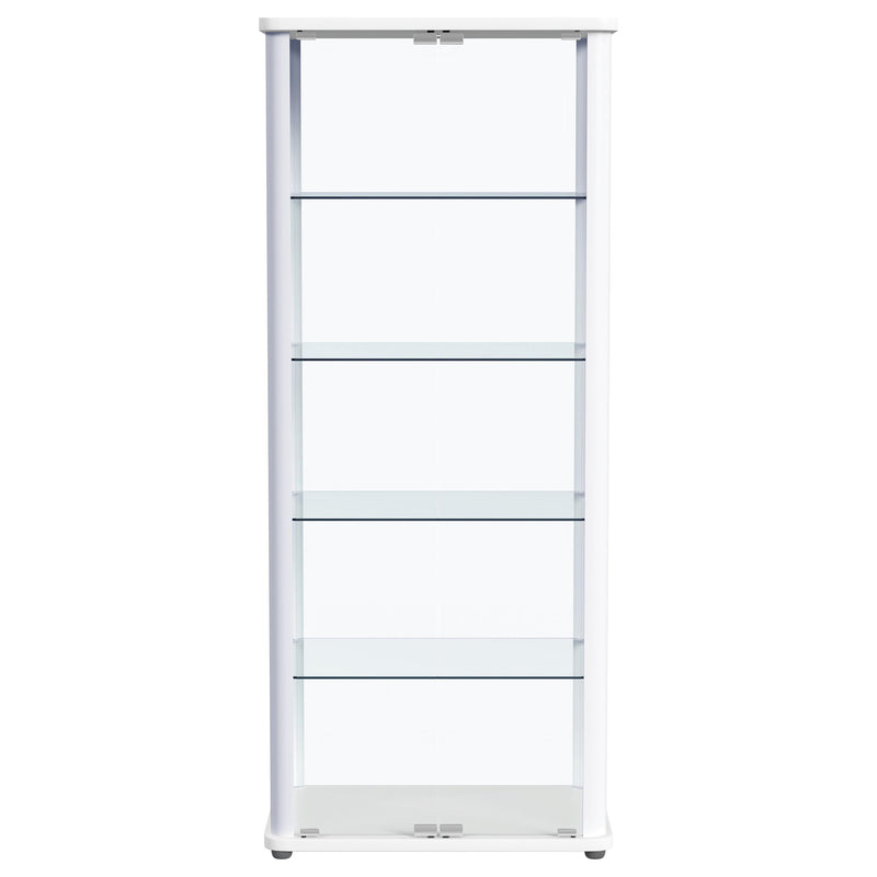 Aero 5-shelf Display Curio Cabinet with LED Lighting White
