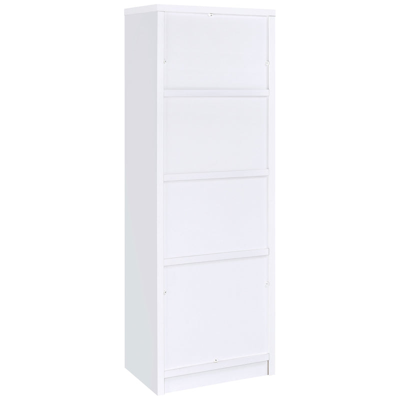 Laughlin 4-shelf Engineered Wood Media Tower White